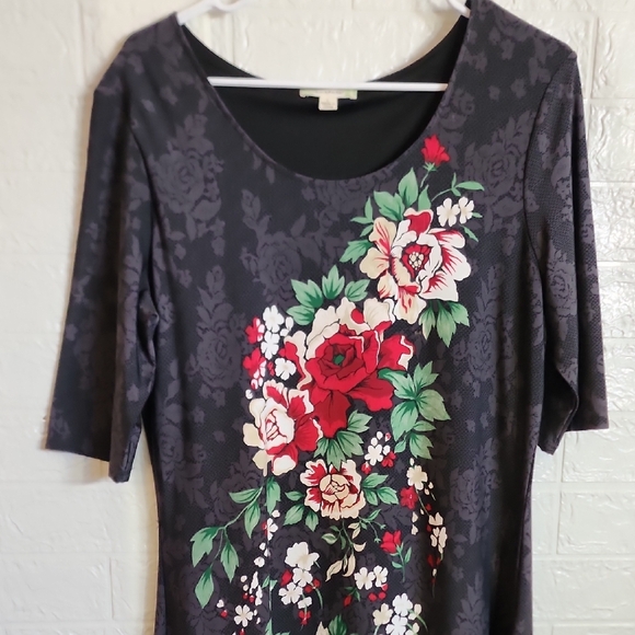 Nurture by Lamaze Black Dress with Red Floral Design - Picture 4 of 7